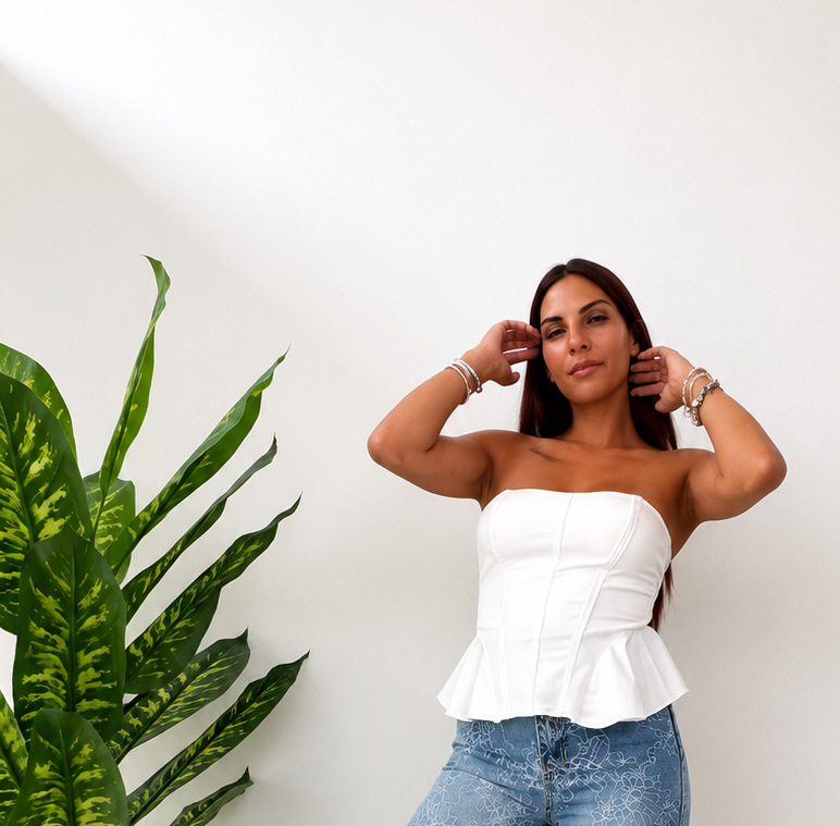 Ivory Bloom Corset Top