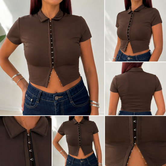 Brown Eclipse Crop Top