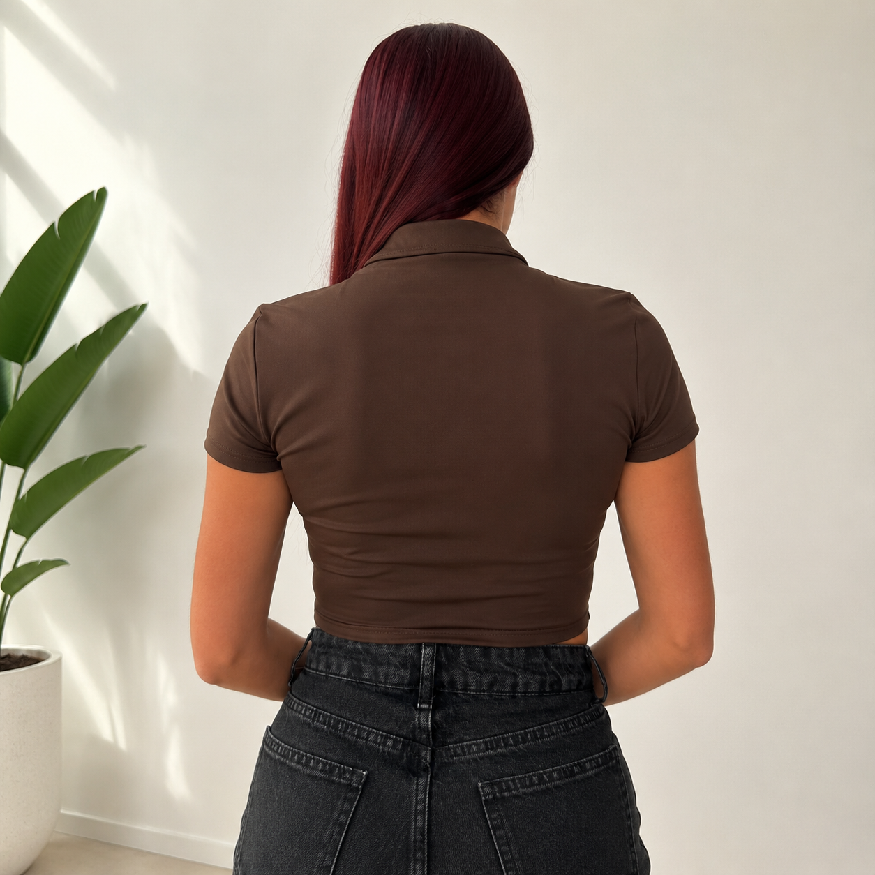 Brown Eclipse Crop Top