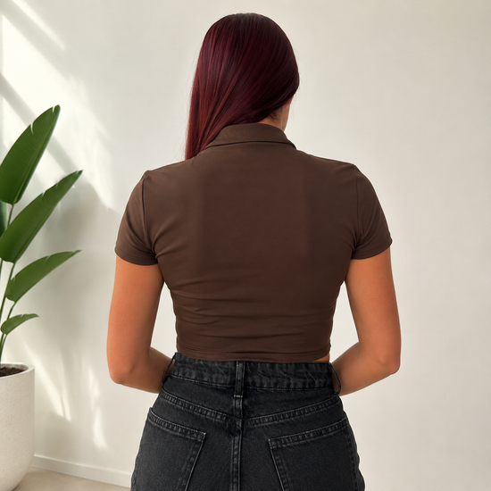 Brown Eclipse Crop Top