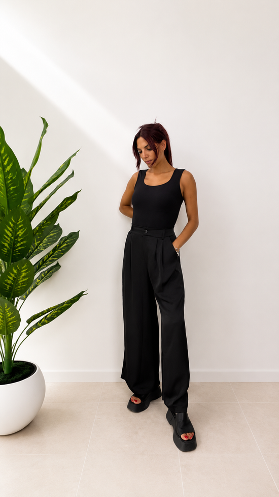 Infinite Black Satin Pants