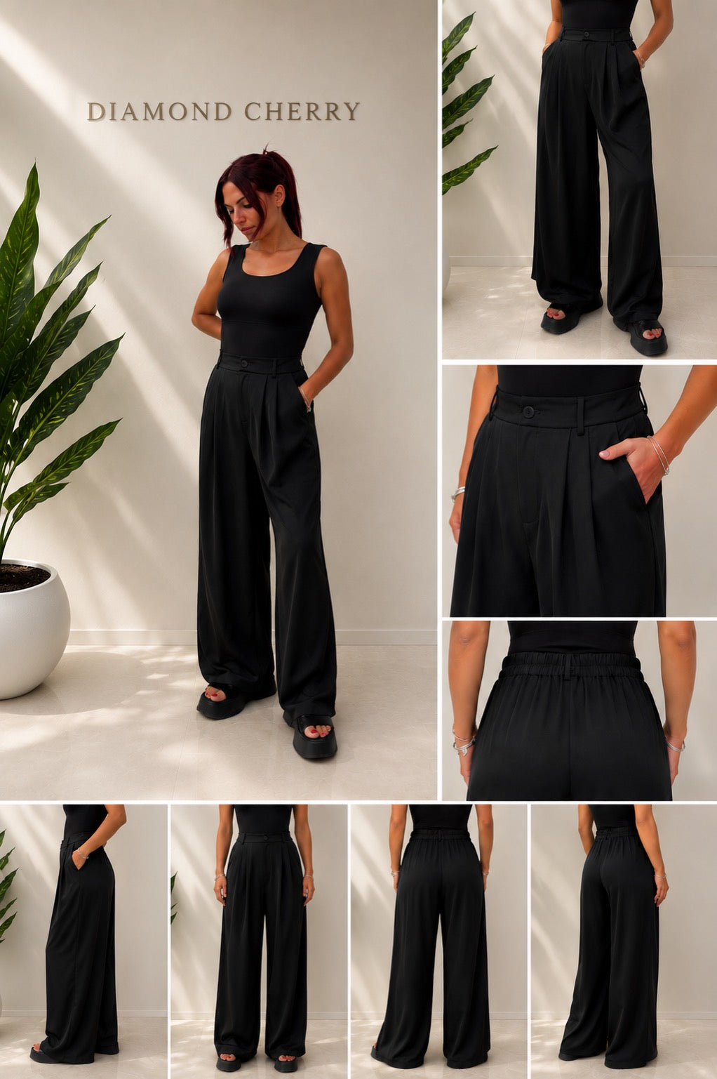 Infinite Black Satin Pants