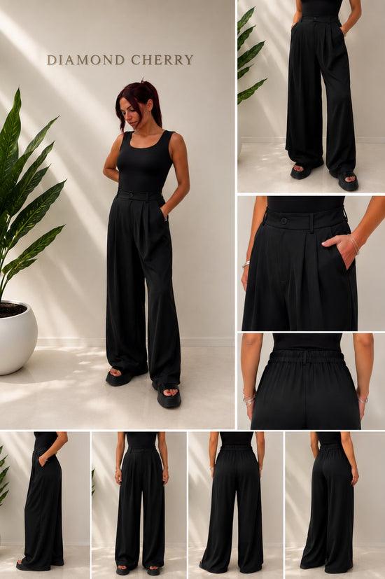Infinite Black Satin Pants