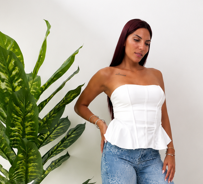 Ivory Bloom Corset Top
