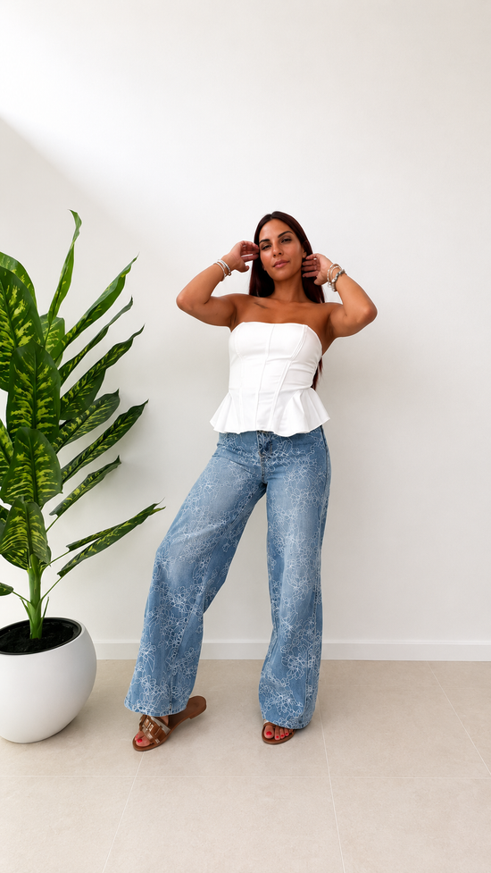Floral jeans