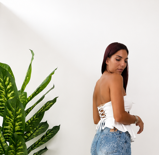 Ivory Bloom Corset Top