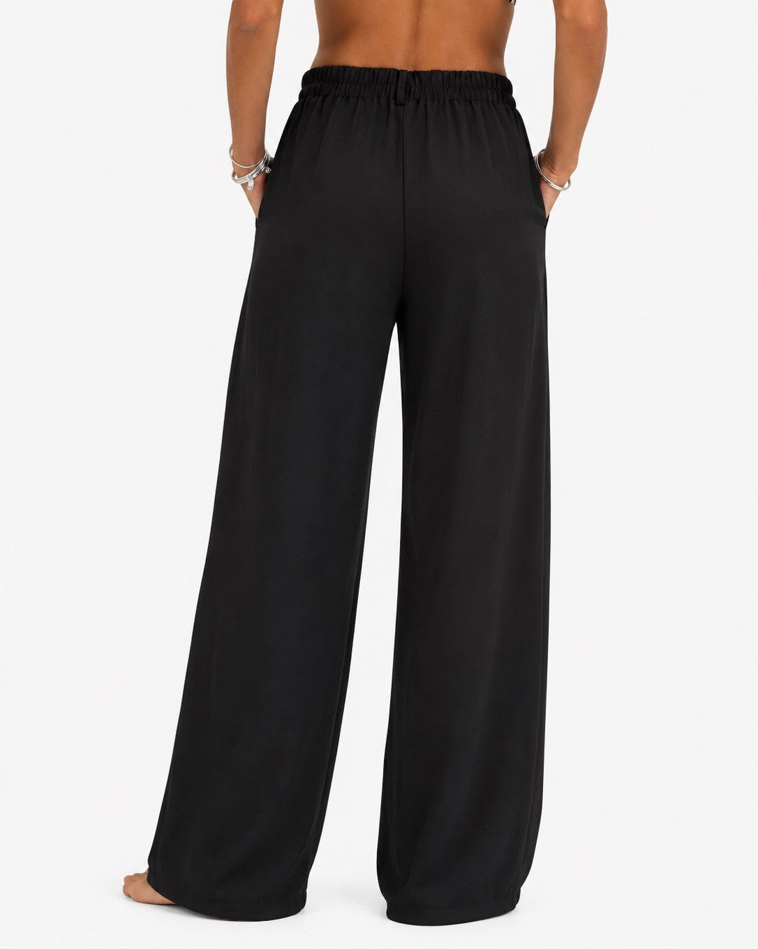 Infinite Black Satin Pants