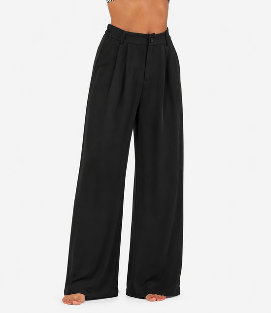 Infinite Black Satin Pants